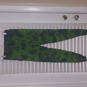 Dolls Kill Horoscopez Green Tie Dye Sweatpants